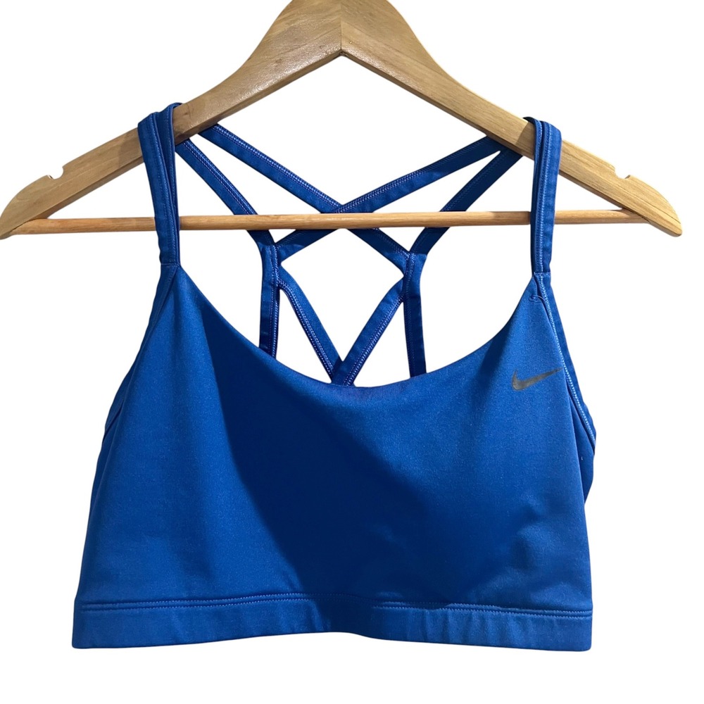 Nike Indy Sports Bra Royal Blue Strappy Crisscross Back Womens Large Athleisure